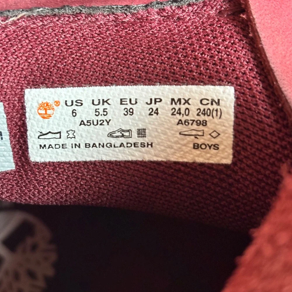 Timberland Women's Burgundy Suede Lace-Up Boots - Picture 9 of 13